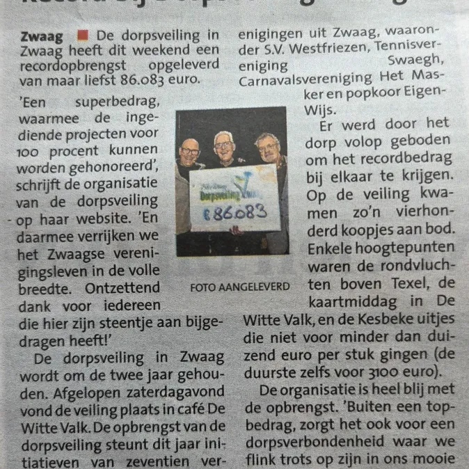 Recordopbrengst in de media